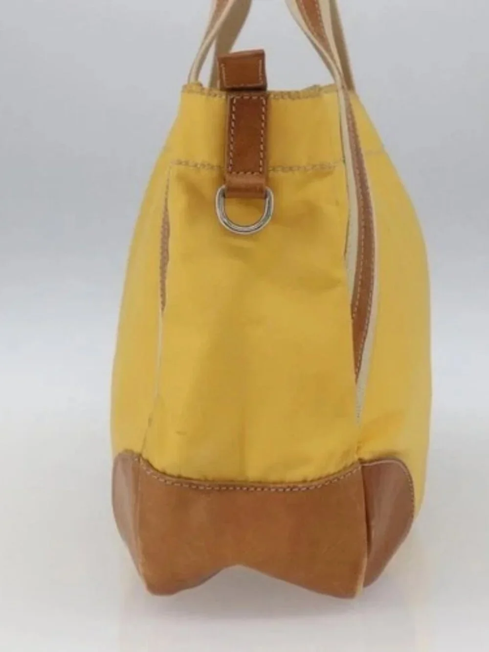 PRADA Tote Bag Nylon Yellow Silver Auth 166759 - Picture 4 of 16